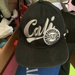 LOGA LEADER Cali California Bears Black Silver Snapback Flatbill Cap Hat EUC